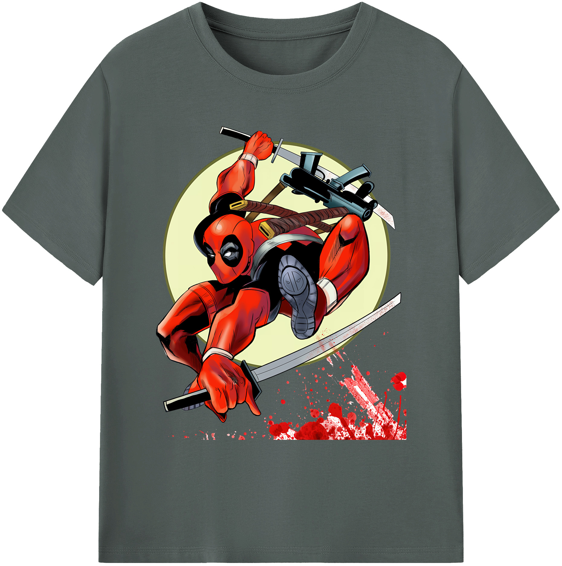 （画像用） Deadpool デッドプール 綿100％ メンズ半袖Tシャツ｜肌触りやわらか＆通気性
